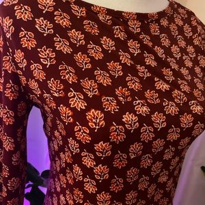 XS long sleeve red dress with floral patterns from Michael Kors